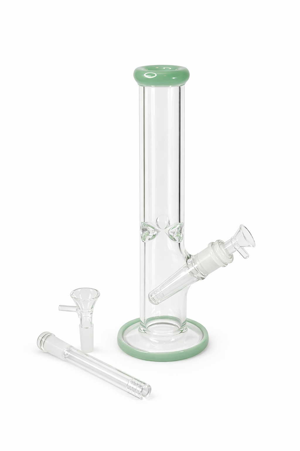 5) 12` 9mm BULLET PROOF Straight Shoot (Glass Bong)