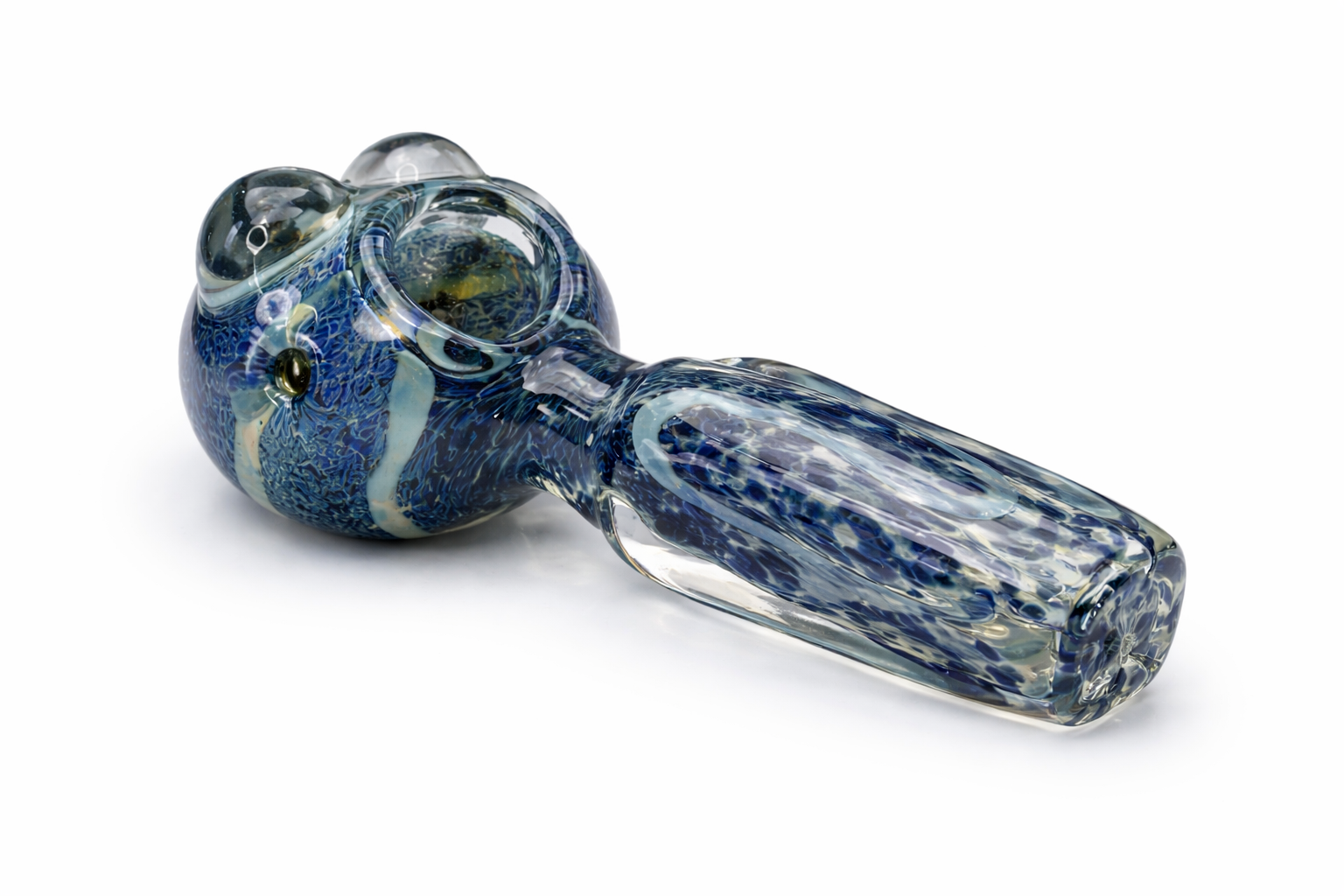 11) Blue Artistic Glass Pipe (4 Inch)
