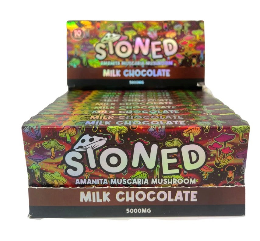 10) “STONED” Mushroom Milk Chocolate Bar (5000MG)